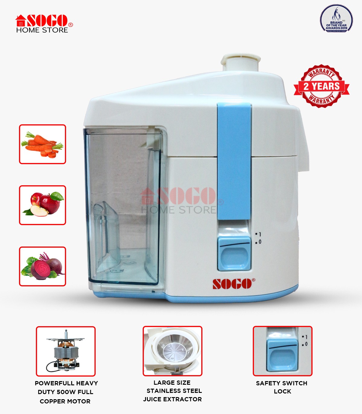 Sogo Deluxe Hard Fruit Juicer Extractor (JPN-521) – Sogo Home Store