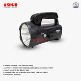 Sogo Rechargeable High Power Search Light 5w Led Torch Light (JPN-8888)
