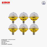 Pack Of 6 Sogo Revolving UFO Style 6 LED Bulb (B22) Pin Type