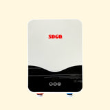 White and black appliance with Sogo logo on a beige background