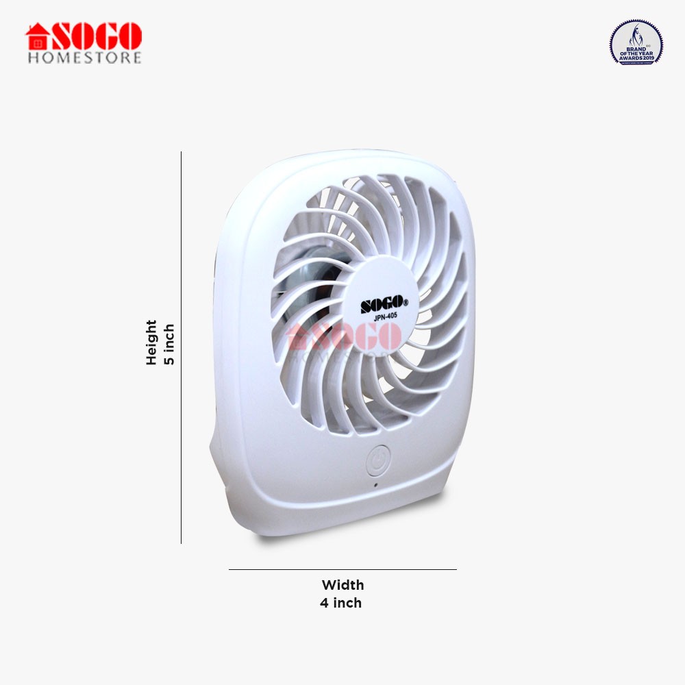 Sogo USB Rechargeable Mini Portable Table Fan (JPN-405)